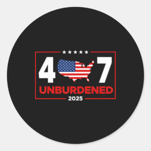 Offiziell unbelasteter Donald Trump, der 47. Präsi Runder Aufkleber