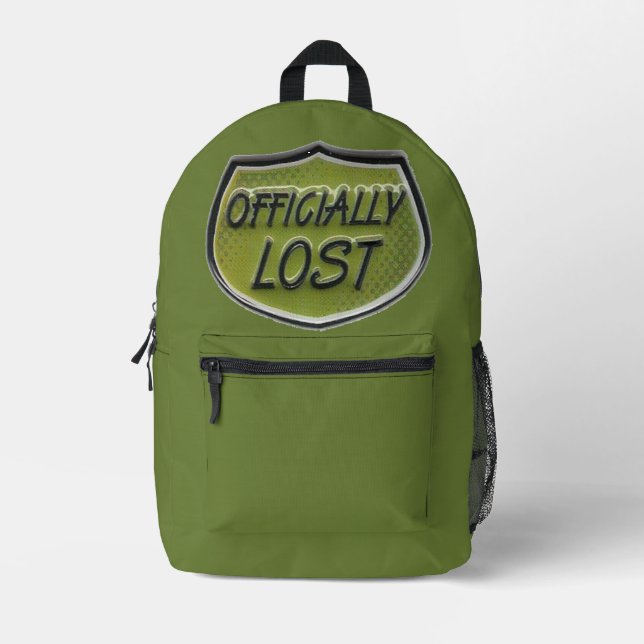 Offiziell verlorener grüner Rucksack (Vorderseite)