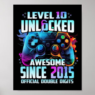 Offiziell zweistellige Zahl Level 10 freigeschalte Poster