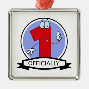 Offizielle 1 Birthday Banner Silbernes Ornament
