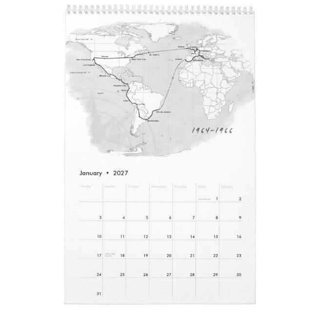 Offizielle Bahnen und Horizont-Kalender Kalender (Jan 2027)
