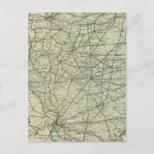 Offizielle Bahnkarte von Illinois Postkarte