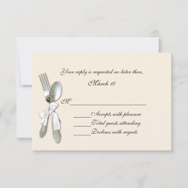 Offizielle Creme Response Card RSVP Karte (Vorderseite)