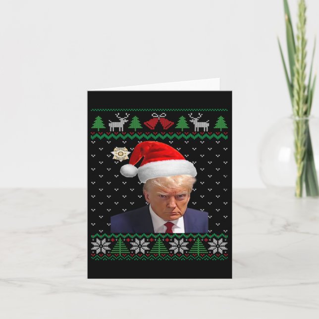Offizielle Donald Trump Tasse Shot Ugly Weihnachte Karte (Vorderseite)