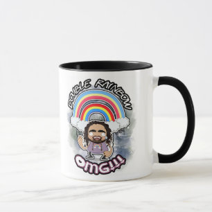 OFFIZIELLE doppelte Regenbogen-Tasse Tasse