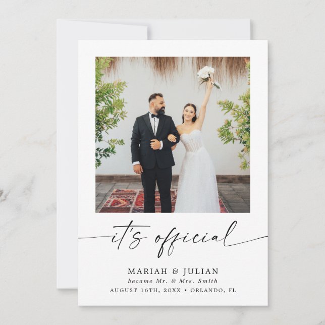 Offizielle Foto-Hochzeitsanzeige (Vorderseite)