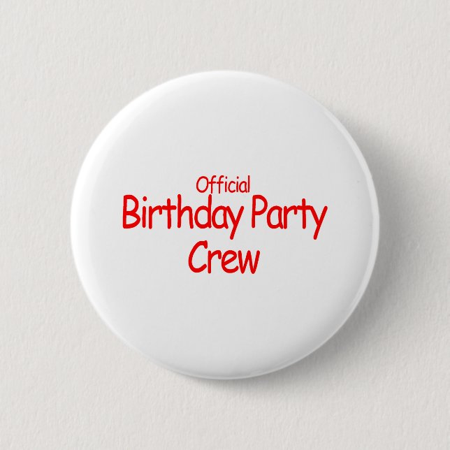 Offizielle Geburtstags-Party-Crew Button (Vorderseite)
