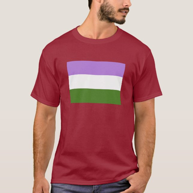 OFFIZIELLE GENDERQUEER STOLZ-FLAGGE T-Shirt (Vorderseite)