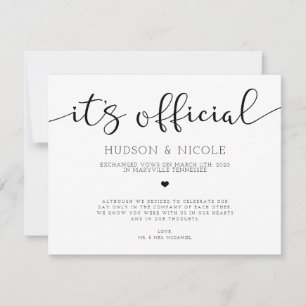 Offizielle Hochzeitsanzeige nach einer heimlichen  Ankündigung