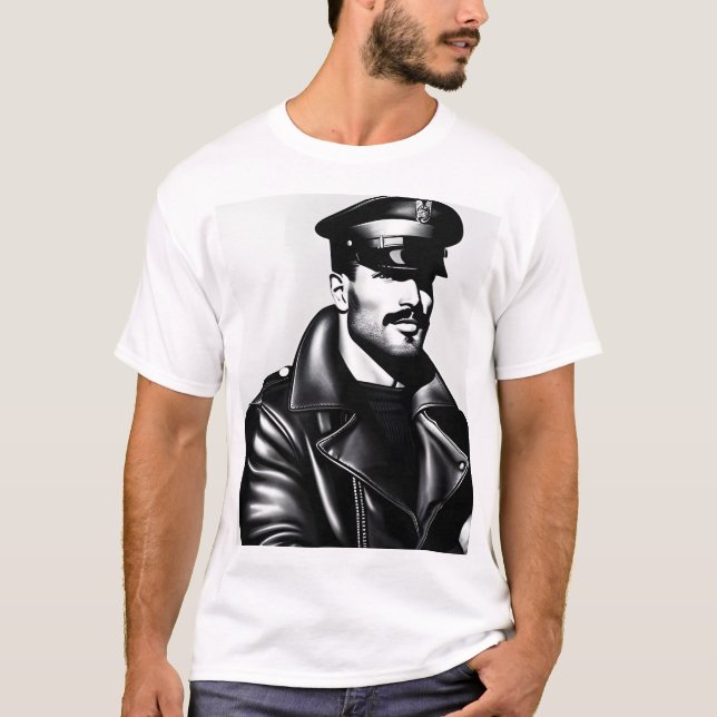 Offizielle Iconic LGBTQ Gay Leather Daddy Biker Ar T-Shirt (Vorderseite)