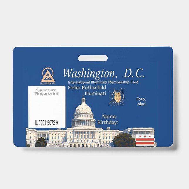  Offizielle Illuminati-Mitgliedskarte Ausweis (Vorderseite)