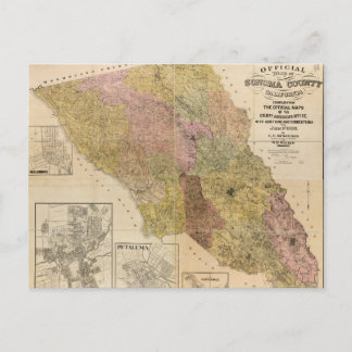 Offizielle Karte des Sonoma County, Kalifornien (1