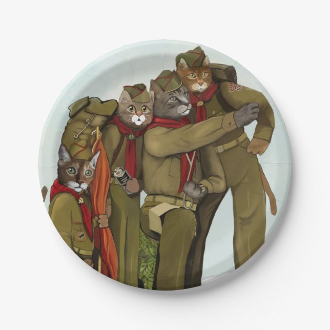 Offizielle Katze kundschaftet PapierTeller (Vorderseite)