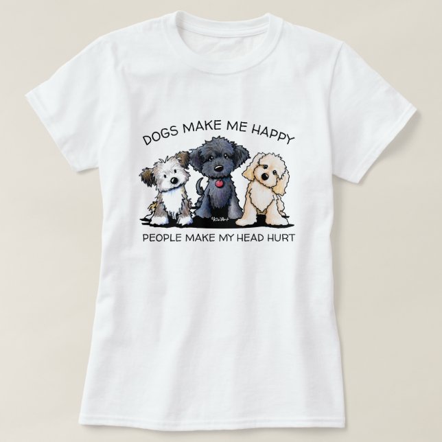 Offizielle KiniArt Hunde machen mich glücklich T - T-Shirt (Design vorne)