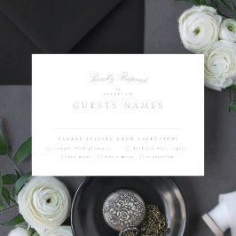 Offizielle klassische Hochzeit mit leichter grauer RSVP Karte