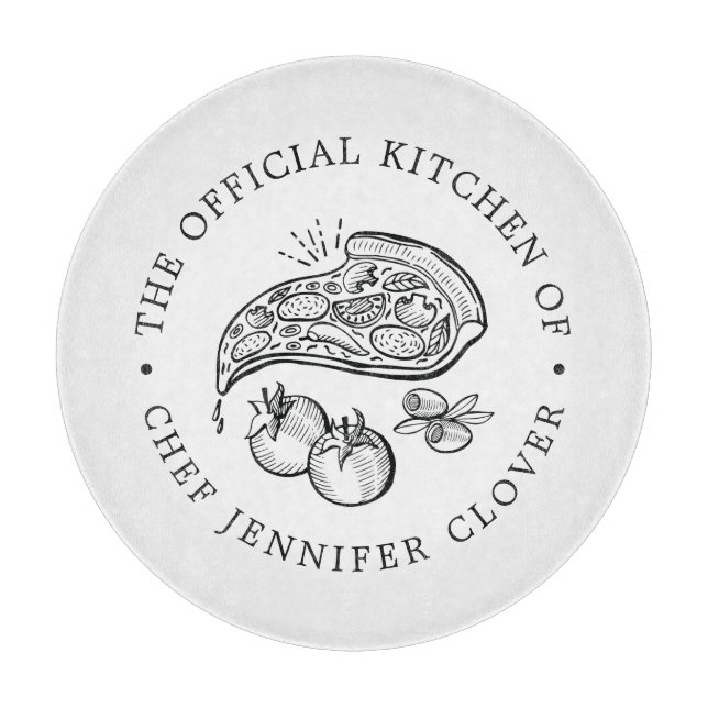 Offizielle Küche | Pizza Themed  Schneidebrett (Vorderseite)