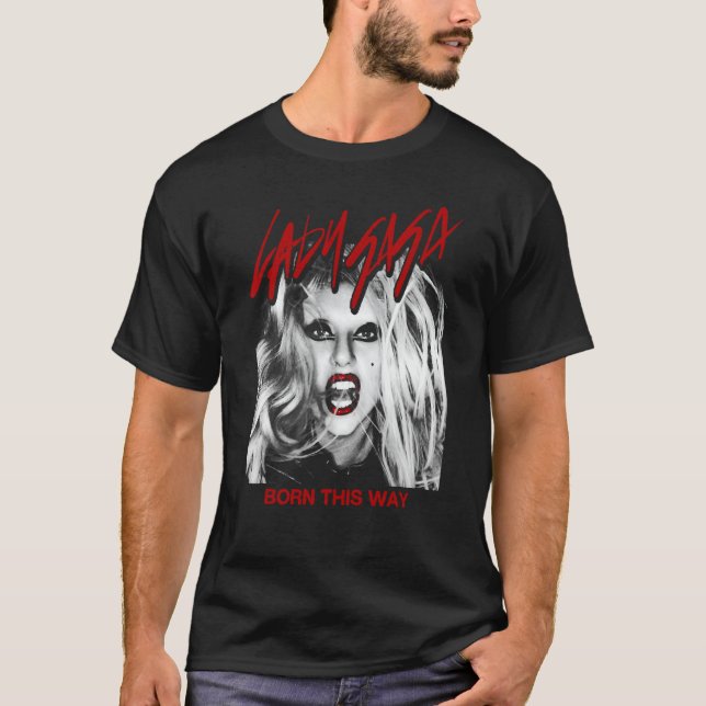 Offizielle Lady Gaga Geboren Diese Art Abdeckung T-Shirt (Vorderseite)