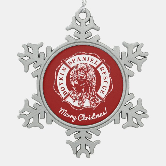 Offizielle Logo-Zinn-Verzierung - Rot Schneeflocken Zinn-Ornament (Vorderseite)