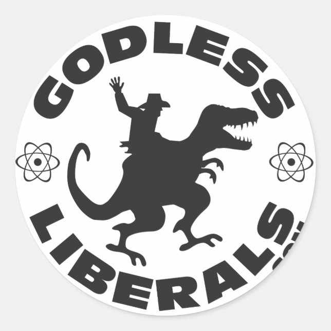 Offizielle Logoaufkleber für Godless Liberals Runder Aufkleber (Vorderseite)