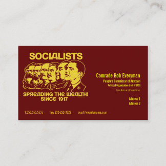 Offizielle Obammunist Teilcommissar-Karte Visitenkarte