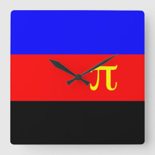 OFFIZIELLE POLYAMORIE-PRIDE-FLAGGE -.png Quadratische Wanduhr