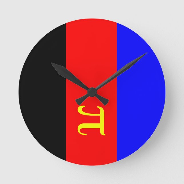 OFFIZIELLE POLYAMORY PRIDE FLAG -.png Runde Wanduhr (Vorderseite)