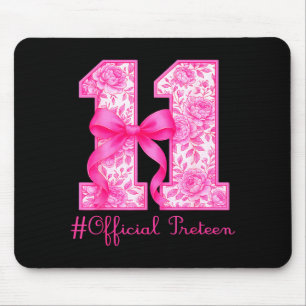 Offizielle Preteen 11. Geburtstagsfeier Mädchen Ro Mousepad