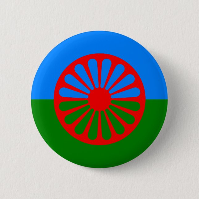 Offizielle Romanische Sinti und Roma Button (Vorderseite)