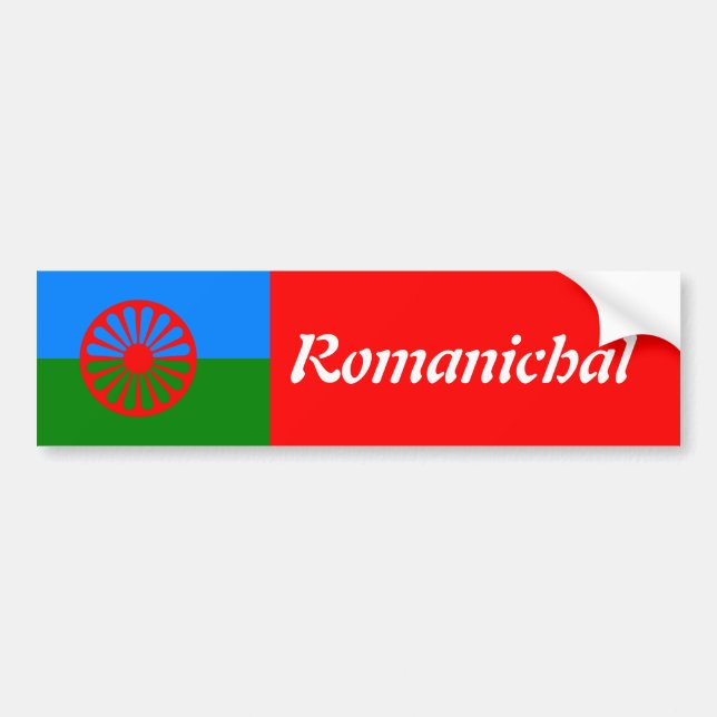 Offizielle Romany flag Autoaufkleber (Vorne)