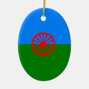 Offizielle Romany Sinti und Roma Flag Keramik Orna Ornament