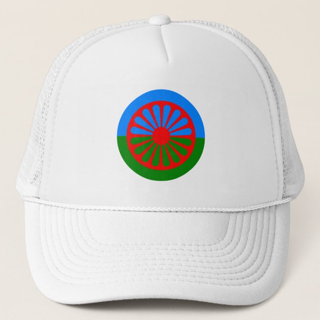 Offizielle Romany Sinti und Roma Flag Trucker Hat Truckerkappe (Vorderseite)