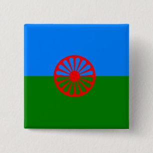Offizielle Romany-Sinti und Romaflagge Button