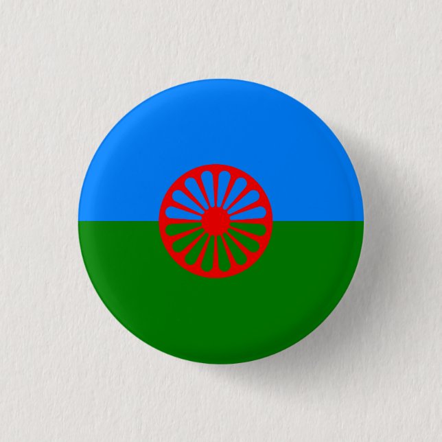 Offizielle Romany-Sinti und Romaflagge Button (Vorderseite)