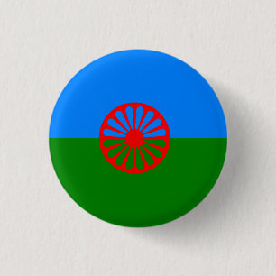 Offizielle Romany-Sinti und Romaflagge Button