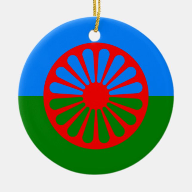 Offizielle Romany-Sinti und Romaflagge Keramik Ornament (Vorne)