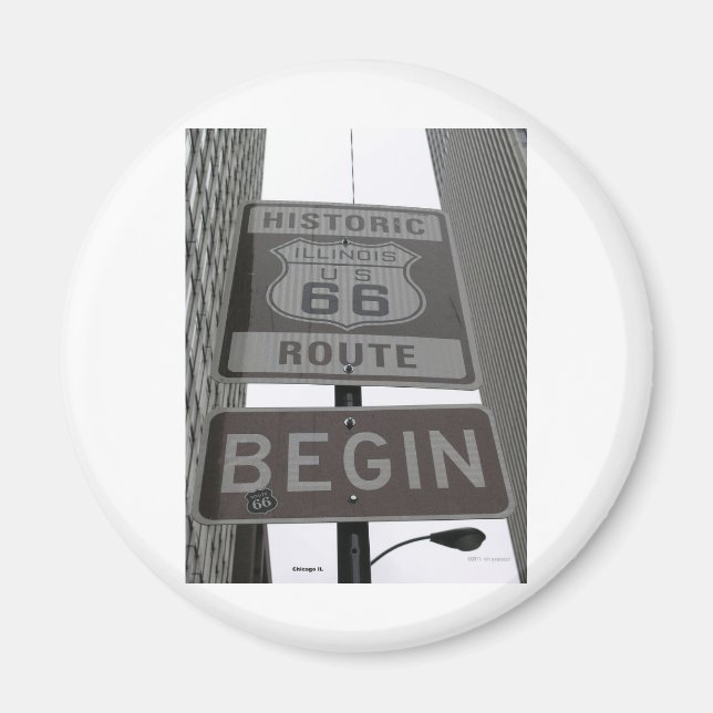 Offizielle Route 66 Anfangszeichen Magnet (Vorne)