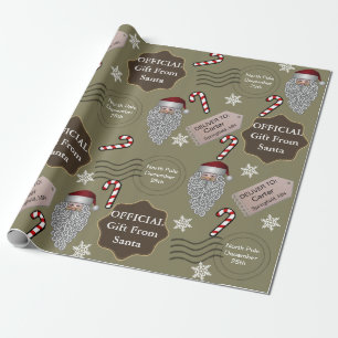 Offizielle Sankt w/Name u. Standort Geschenkpapier