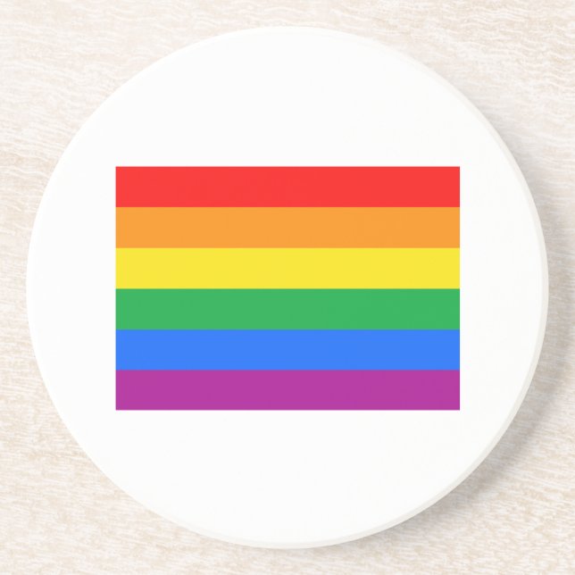 OFFIZIELLE SCHWULE PRIDE-FLAGGE SANDSTEIN UNTERSETZER (Vorne)