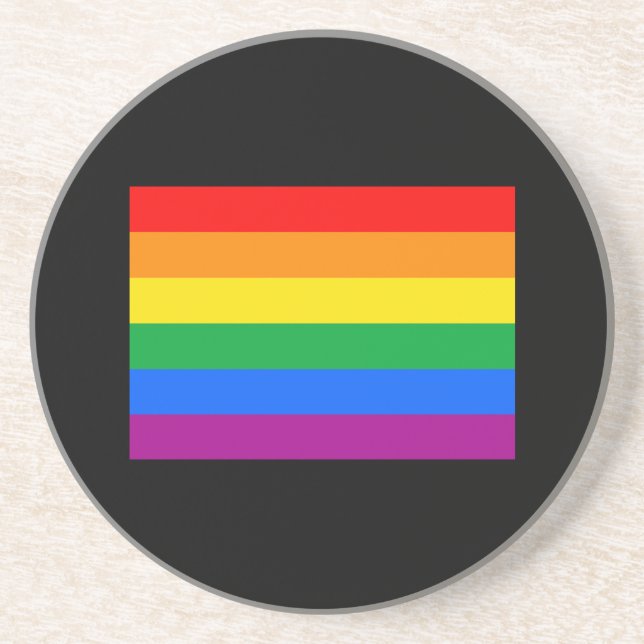 OFFIZIELLE SCHWULE PRIDE-FLAGGE SANDSTEIN UNTERSETZER (Vorne)
