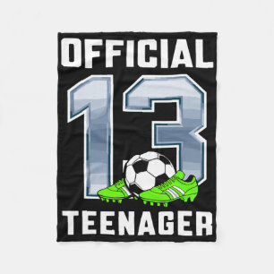 Offizielle Teenager 13. Geburtstagsfeier Fußball T Fleecedecke