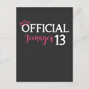Offizielle Teenager-Girl-Prinzessin 13. Geburtstag Postkarte