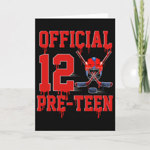 Offizielle Vor-Teenager 12. Geburtstags-Hockey-Eis Karte
