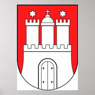 Offizielle Wappen Hamburg Symbol Poster