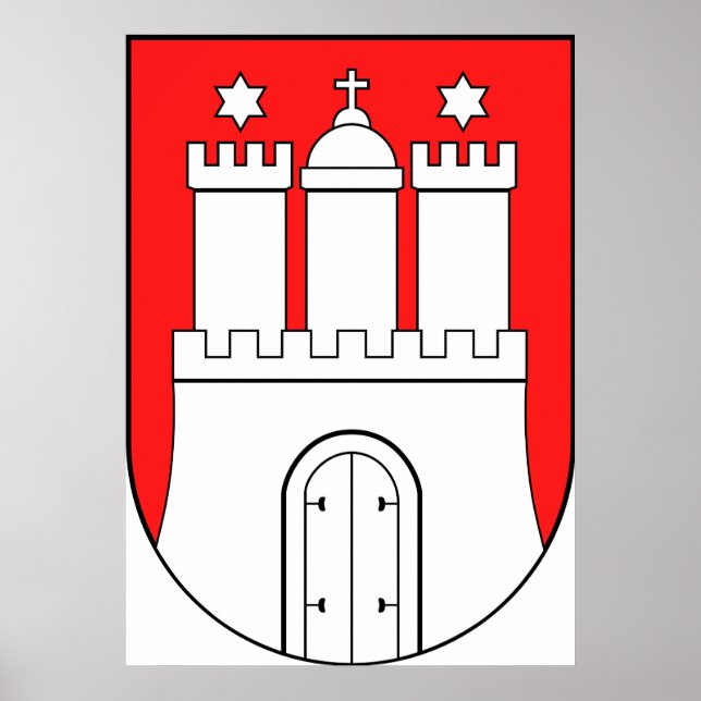 Offizielle Wappen Hamburg Symbol Poster (Vorne)