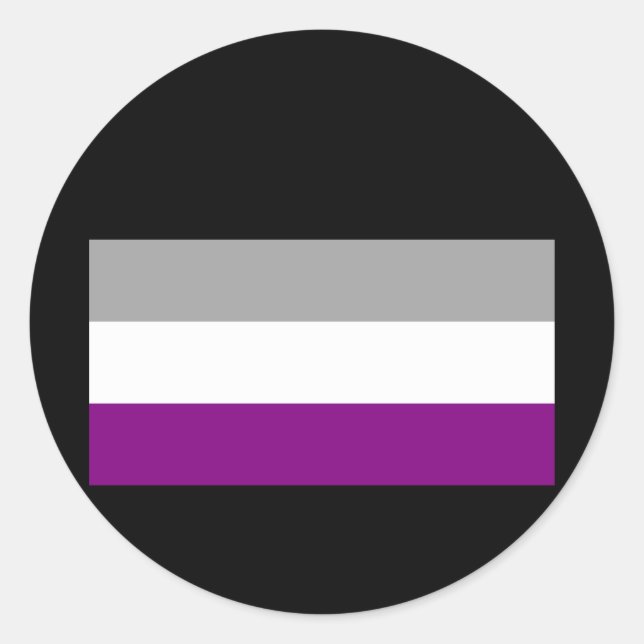 OFFIZIELLER ASEXUELLER FLAG RUNDER AUFKLEBER (Vorderseite)