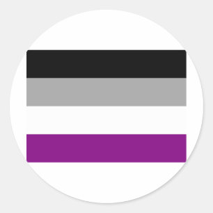 OFFIZIELLER ASEXUELLER FLAG RUNDER AUFKLEBER