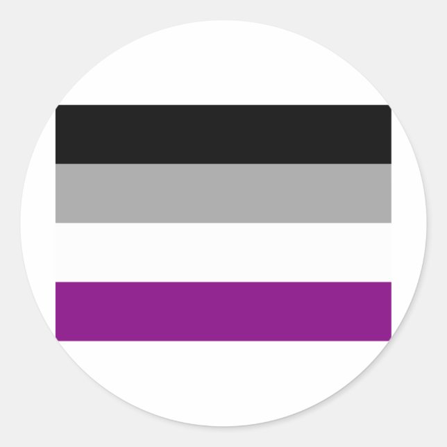 OFFIZIELLER ASEXUELLER FLAG RUNDER AUFKLEBER (Vorderseite)