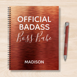 Offizieller Badass Boss Babe Metallic Kupfername Notizbuch
