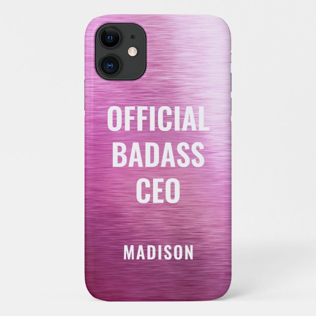 Offizieller Badass-CEO Chic Metallic Lila Name Case-Mate iPhone Hülle (Rückseite)