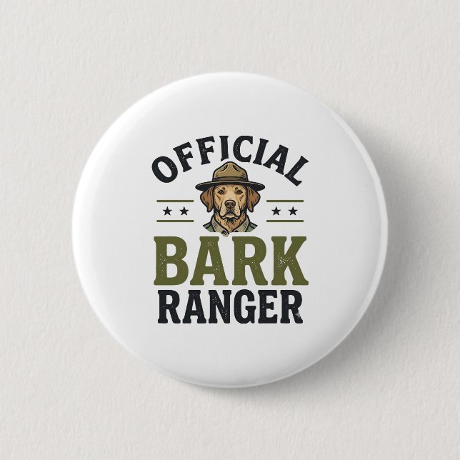 Offizieller Bark Ranger Hund Vintage Grafik_1 Button (Vorderseite)